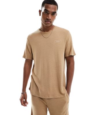 BOSS Bodywear rib t-shirt in beige-Neutra