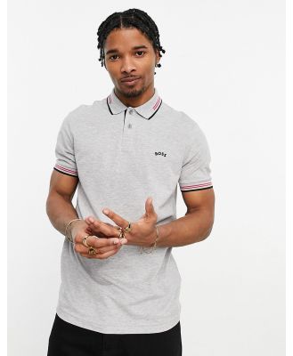 BOSS Green Paul Curved slim fit polo in grey