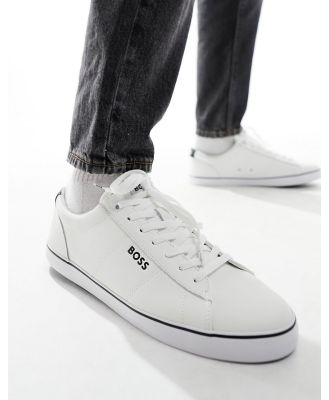 BOSS Jodie leather court sneakers in white