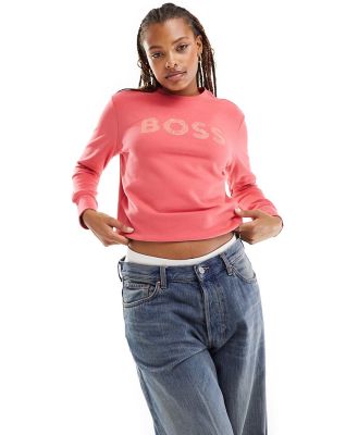 BOSS logo sweatshirt in pink
