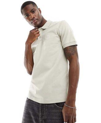 BOSS Orange Passenger slim fit polo in light beige-Neutral