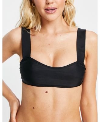 Brave Soul bikini top with wide straps in black