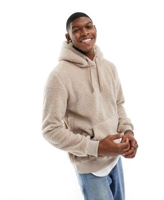 Brave Soul borg hoodie in stone-Neutral