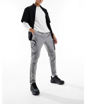 Brave Soul cargo pants with 3D pockets in light grey