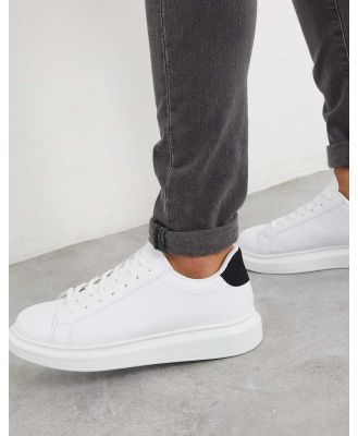 Brave Soul chunky sole sneakers in white with contrast black