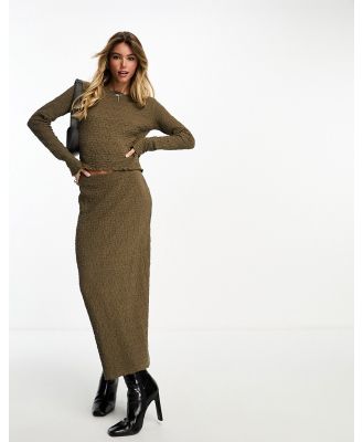 Brave Soul knit textured midi skirt in brown (part of a set)