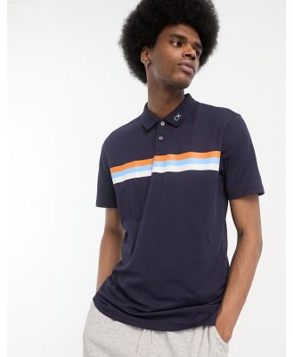 Calvin Klein Golf Parker chest stripe polo shirt in navy