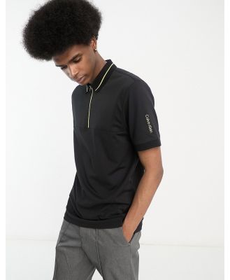 Calvin Klein Golf Whitman zipped polo shirt in black