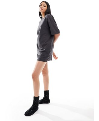 Calvin Klein Intense Power lounge sleep shorts in charcoal grey