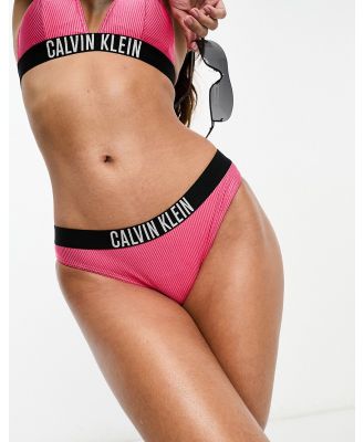 Calvin Klein Intense Power rib classic bikini bottoms in bright pink