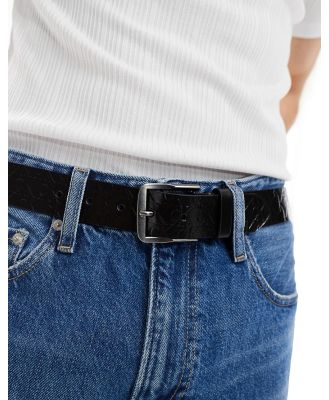 Calvin Klein Jeans classic flat leather 35mm logo print belt in multi