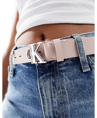 Calvin Klein Jeans leather monogram 30mm belt in light pink