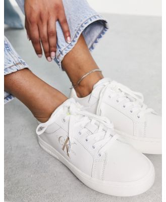 Calvin Klein Jeans monogram cupsole sneakers in white