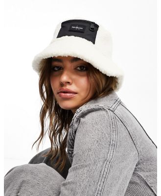 Calvin Klein Jeans sherpa bucket hat in white