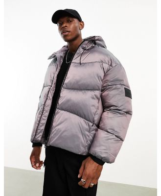 Calvin Klein Jeans two tone ripstop puffer jacket in iridescent purple
