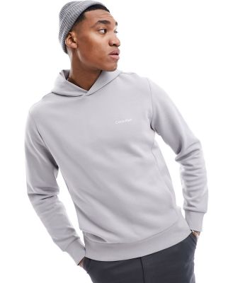 Calvin Klein micro logo Repreve hoodie in silver sconce-Grey