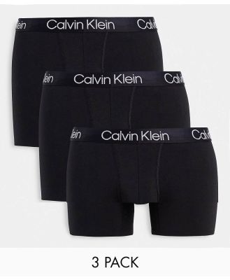 Calvin Klein Structure Cotton 3 pack boxer briefs in black