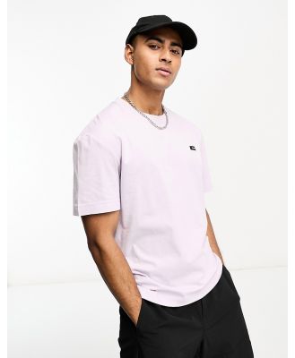 Calvin Klein tape logo comfort fit t-shirt in lilac-Purple