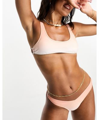 Candypants scoop ring side crop bikini top in gold ombre
