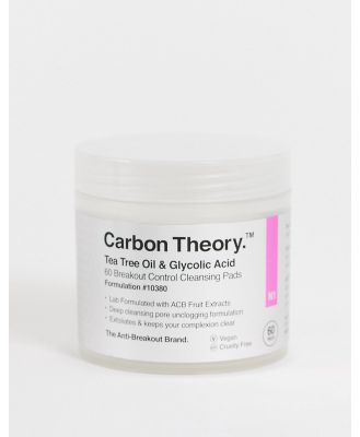 Carbon Theory Tea Tree Oil & Glycolic Acid Breakout Control Cleansing Pads 60 Pads-No colour