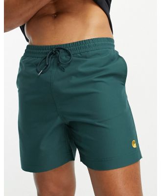 Carhartt WIP Chase swim shorts in dark green