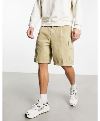 Carhartt WIP Cole relaxed garment dyed cargo shorts in beige-Neutral