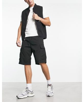 Carhartt WIP cole relaxed garment dyed cargo shorts in black