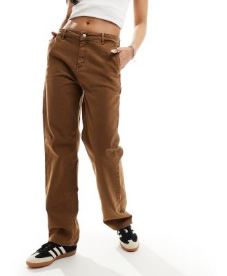 Carhartt WIP Pierce straight leg pants in brown