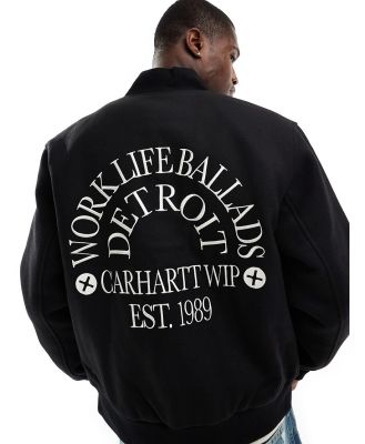 Carhartt WIP varsity bomber jacket in black