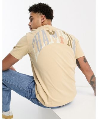 Champion Rochester City Explorer t-shirt with back logo in beige-Neutral
