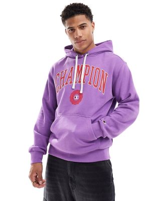 Champion Rochester collegiate logo hoodie in purple