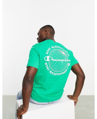 Champion Rochester Future t-shirt with globe back print in green