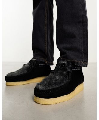 Clarks Originals Wallabee boots in black faux fur