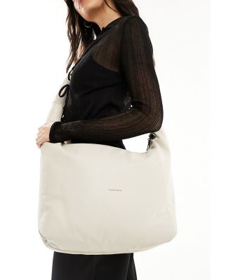 Claudia Canova large slouchy crossbody bag in off white