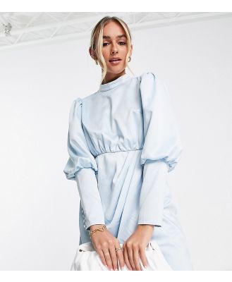 Collective the Label exclusive high neck satin mini dress in powder blue