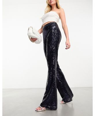 Collective the Label exclusive sequin wide leg pants in midnight blue