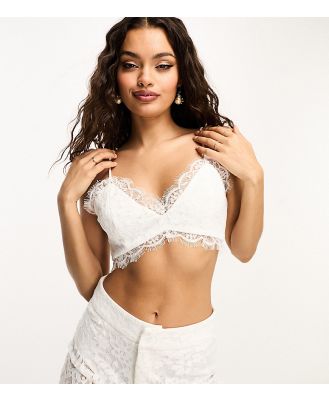 Collective the Label Petite exclusive lace bralet in ivory (part of a set)-Blue