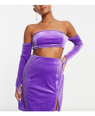 Collective the Label Petite exclusive split mini skirt in purple (part of a set)