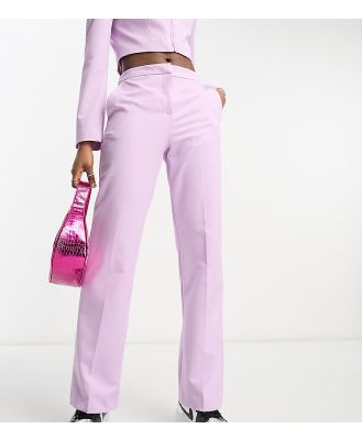 COLLUSION cut out straight pants in lilac (part of a set)-Purple