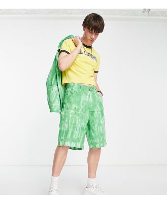COLLUSION festival shorts in green tie dye (part of a set)