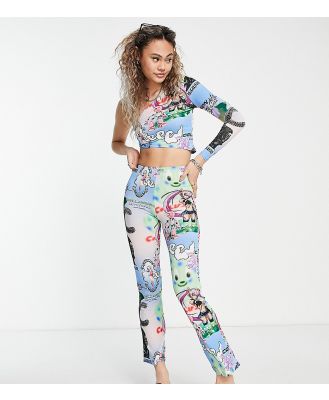 COLLUSION graphic print flare pants in multi (part of a set)