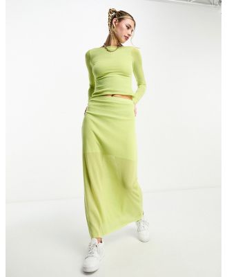 COLLUSION knit column maxi skirt in green
