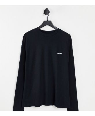 COLLUSION oversized logo long sleeve t-shirt in black