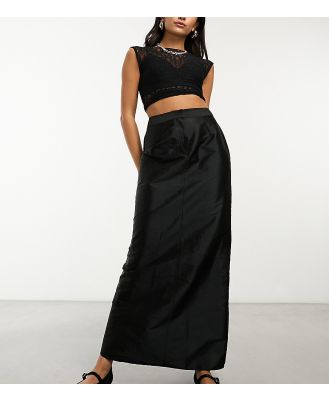 COLLUSION sporty maxi skirt with fishtail detail in black