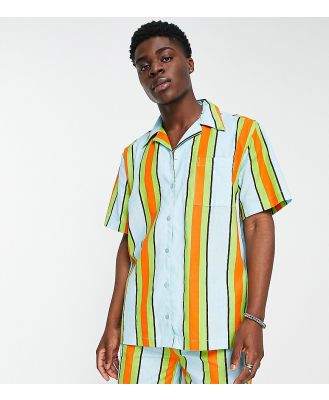 COLLUSION stripe beach shirt in multi (part of a set)