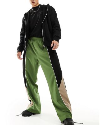 COLLUSION tracksuit trackies in green-Black