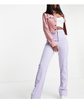 COLLUSION ultimate high waisted tailored flare pants with split hem in lilac-Blue