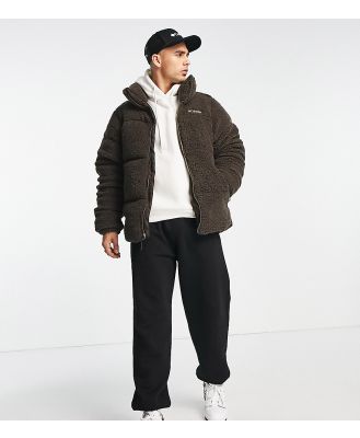 Columbia Puffect sherpa puffer jacket in brown Exclusive at ASOS