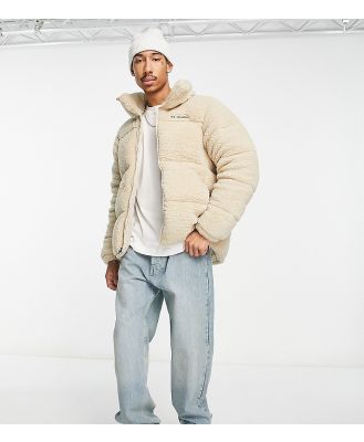 Columbia Puffect sherpa puffer jacket in stone Exclusive at ASOS-Neutral