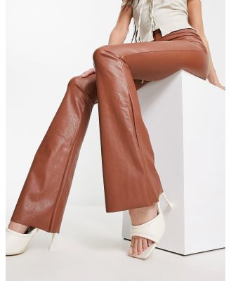 Commando faux leather flared leggings in brown